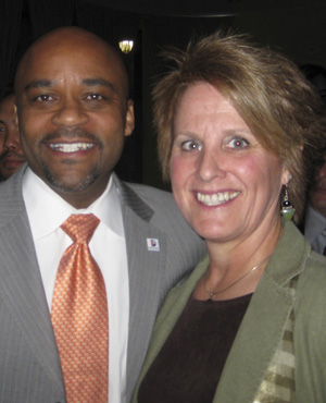 Cathy Johnson and Denver Mayor Hancock photo